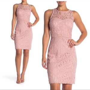 Marina Sleeveless Lace Sheath Dress Blush Size 6 NWT